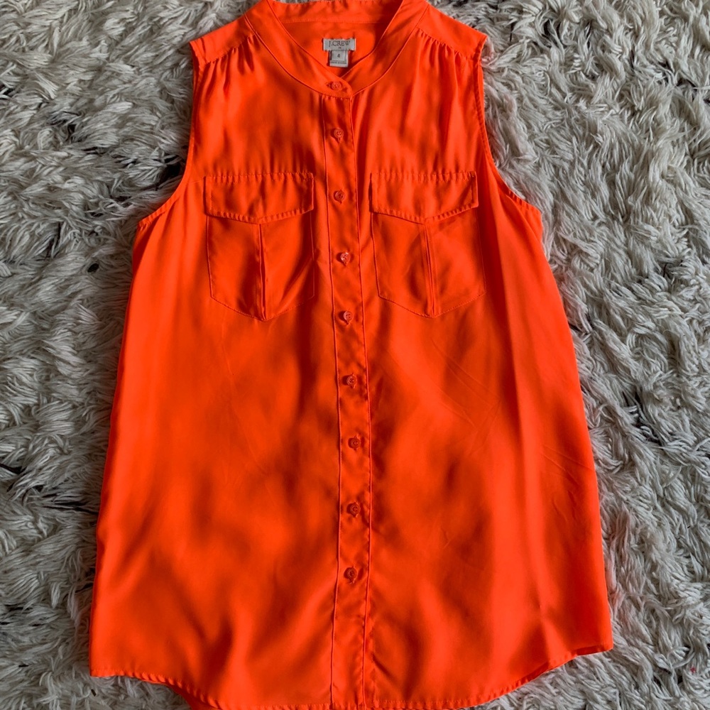 Neon J.Crew Button Up Blouse